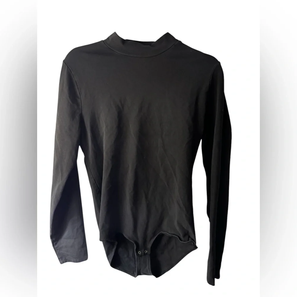 J.Crew Factory Mockneck bodysuit with button shoulders - Picture 2 of 6